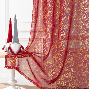 <span class=keywords><strong>2025</strong></span> Giáng Sinh In Rod Túi Màu Đỏ Voile Sheer Rèm Cửa & Màn Cho Trang Trí Sang Trọng Phòng Khách Cửa Sổ Cửa Nhà Bếp - Product Image 2