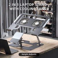 Nouveau support pliable en métal pour tablette 2-en-1 et téléphone, avec ventilateurs de refroidissement RGB et hauteur réglable
