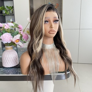 Peluca Sintética con Frente de Encaje Transparente 13x4 para una Línea de Cabello Escandinava Invisible, Rizos Largos Utah con Puntas Rectas, Resistente al Calor - Product Image 1
