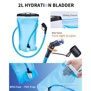 กระเป๋าใส่น้ำแบบกันน้ำ 2 ลิตร น้ำหนักเบา สายสะพายไนลอน สีโลโก้ตามสั่ง สำหรับใส่โทรศัพท์มือถือ หมวกกันน็อค ตาข่ายสำหรับจักรยานและวิ่ง - Product Image 4