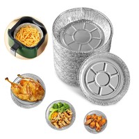 Récipient en aluminium jetable 7 en 8 en 9 en plateau de cuisson rond en étain avec couvercle