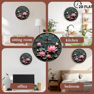 Round Wooden <b>Wall</b> <b>Clock</b> 25cm <b>Silent</b> Non Ticking Home Decor <b>Clock</b> - Product Image 4