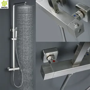 Kaiping NSFcUPCステンレス鋼304316サーモスタットシャワーミキサーバルブ供給壁掛け式正方形バスルームシャワー蛇口