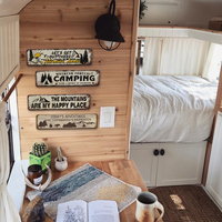 Letrero Metálico Vintage Largo para Camping y Montaña, Decoración de Pared con Frases de Aventura para Cabaña, Granja o Porche