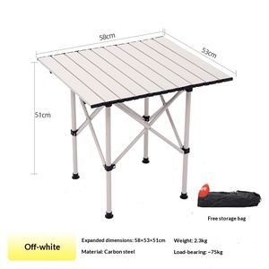 Custom Outdoor <b>Round</b> <b>Folding</b> <b>Table</b> for Picnic BBQ Camping With Aluminum Frame Carbon Steel Material Outdoor Furniture <b>Table</b> - Product Image 5