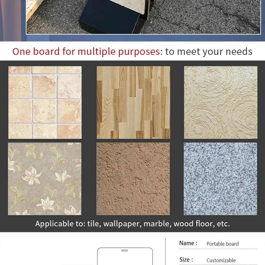 Tsianfan quartz tote exhibition carpet marble sample porcelain wooden floor tile artificial stone hand grasping board