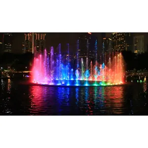 Customized Small Stainless Steel Colorful Led Lighted Outdoor Decorative Dancing Water Fountain Music