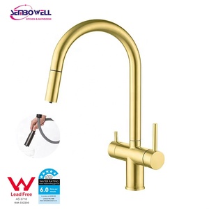 <span class=keywords><strong>Rubinetto</strong></span> da cucina contemporaneo con filtro per acqua potabile, miscelatore a <span class=keywords><strong>3</strong></span> <span class=keywords><strong>vie</strong></span> estraibile, girevole, da piano, 2 in 1, con certificazione Watermark - Product Image 2