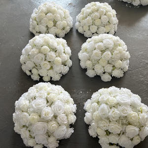 Boule de fleurs artificielle rose rose M-FB236, 50 cm, centre de table, décoration en soie pour arrangements de mariage - Product Image 3