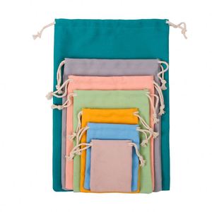 Reusable Small Pouch Custom Logo Natural Cotton Dust Bag Drawstring Gift Jewelry Bag for Handbags - Product Image 3
