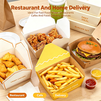 Ensemble d'emballages pour la restauration rapide, boîtes en papier jetables pour poulet frit, frites, hamburgers, repas à emporter, logo personnalisé, boîte pour la restauration rapide