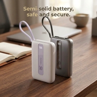 Batterie externe haute capacité 20000mAh 77Wh avec câbles de charge rapide Type-C intégrés 5V/3A Sortie totale