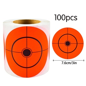 Rouleau d'autocollants réactifs jaunes fluorescents de 3 pouces, auto-adhésifs, pour tir à l'arc, cible à éclaboussures, très vendu - Product Image 1