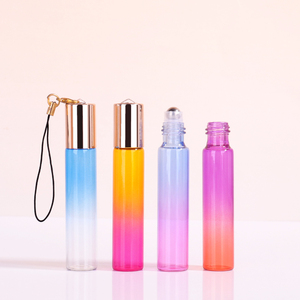 10ml 5ml <span class=keywords><strong>Rainbow</strong></span> rullo di vetro bottiglie colore gradiente con catena chiave dimensione del campione profumo profumo olio essenziale fiale rullo - Product Image 6