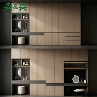 Armoire de chambre à coucher moderne haut de gamme SLS avec 4/6/8 portes, couleur personnalisable, meubles en bois écologiques pour usage hôtelier