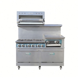 Commercial Kitchen Equipment Free Standing Stainless Steel 8 Burners Gas Range Stove With 24 Inch Griddle - Product Image 4