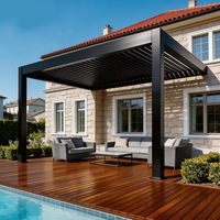 Pergola motorisée en aluminium avec capteur de pluie, pergola électrique en aluminium imperméable fabriquée en usine