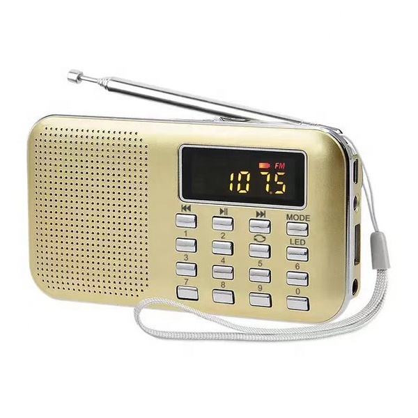 Rechargeable Mini Portable Radio AM FM Pocket Radio with MP3, LED Flashlight, Digital Radio Speaker Support Micro SD/TF Card/USB