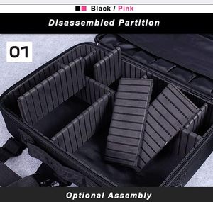 <b>Professional</b> Travel Cosmetic <b>Makeup</b> Bag <b>Case</b> Organizer With Compartments - Product Image 5