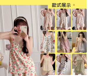 Fábrica por atacado das mulheres New Cartoon Design pijama espessamento estilo japonês doce casa roupas cintura elástica para a primavera verão - Product Image 4