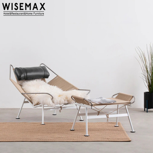 WISEMAX家具北欧简约手工编织麻绳休闲椅现代客厅阳台懒人休闲椅卧室 - Product Image 5