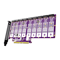 Adattatore JEYI PCIe 5.0 a 9 Bay da X16 a M.2 SATA, supporto 16Gbps per SSD SATA 2280 (B+M-key), compatibile con PCIe X4/X8/X16, supporta RAID 0/1/5