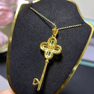 Collier Pendentif <span class=keywords><strong>Femme</strong></span> Luxe en Argent 925 avec Opale Naturelle et Zircon, Design Tendance, Grande Clé, Meilleures Ventes 2026 - Product Image 4