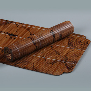 Handmade Bamboo Woven Tea <b>Mat</b> Set Irregular Shape Zen Style Heat Insulating Waterproof Tea Table Runner With Cups Coasters - Product Image 3