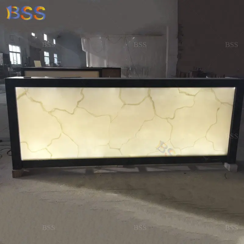 Transparente Stein Bar Counter Black Granite Top Alabaster Marmor Shisha Counter