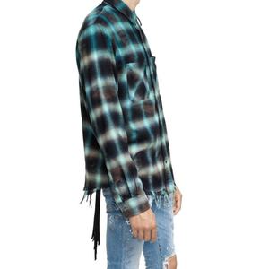 เสื้อเชิ้ตแฟลนเนลลายสก็อตดีไซน์เนอร์แฟชั่นผู้ชายคุณภาพสูงแบบใหม่ขายส่งตามสั่ง - Product Image 5