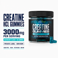 Gummies de créatine monohydrate, complément pré-entraînement 5000 mg, croissance et récupération musculaire, complément énergétique, végétalien, gummies de créatine