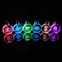 Hadiah Pernikahan, Valentine, Ulang Tahun, atau Natal: Gantungan Kunci Kristal Hati Bercahaya dengan Lampu LED dan Ukiran Laser 3D