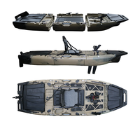 Kayak de pêche monoplace à pédales détachables en 3 parties, avec grand espace de rangement, en HDPE léger et durable, pour océans, lacs et rivières