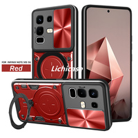 Support en métal Lichicase conception de couverture de caméra coulissante TPU hybride PC un étui pour Infinix Note 50s couverture de téléphone