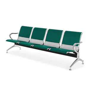 4座公共座椅聚氨酯垫板躺椅乙烯基医用排美发扶手机场候机室椅子