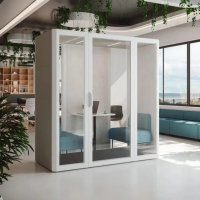 Cabine insonorisée panoramique haut de gamme personnalisée avec verre intelligent, haute performance, pour achat en gros (écoles, hôpitaux, centres commerciaux, entreprises)