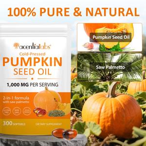 Acentiallabs Suplemento Natural Cápsulas Macias de Abóbora Cápsulas Naturais Veganas de Óleo de Semente de Abóbora para Saúde Capilar - Product Image 3