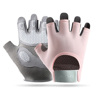 Gants <span class=keywords><strong>de</strong></span> cyclisme sportifs en polyester demi-doigts pour femmes, vente en gros - Product Image 3