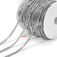 Chaîne en acier inoxydable 304 en gros pour bijoux DIY, bracelet, collier et accessoires, en stock
