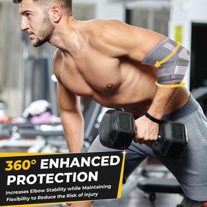 Özel Logolu Nefes Alabilen Dirsek Koruyucu Elastik Baskı Bantlı Kaymaz Koruyucu Ekipman Kompresyon Kollu Sporlar İçin Dirsek Bandajı - Product Image 5