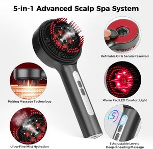 LED Scalp <b>Massager</b> EMS Hair Care Comb with Nano Mist Electric Scalp Massage Device - Product Image 4