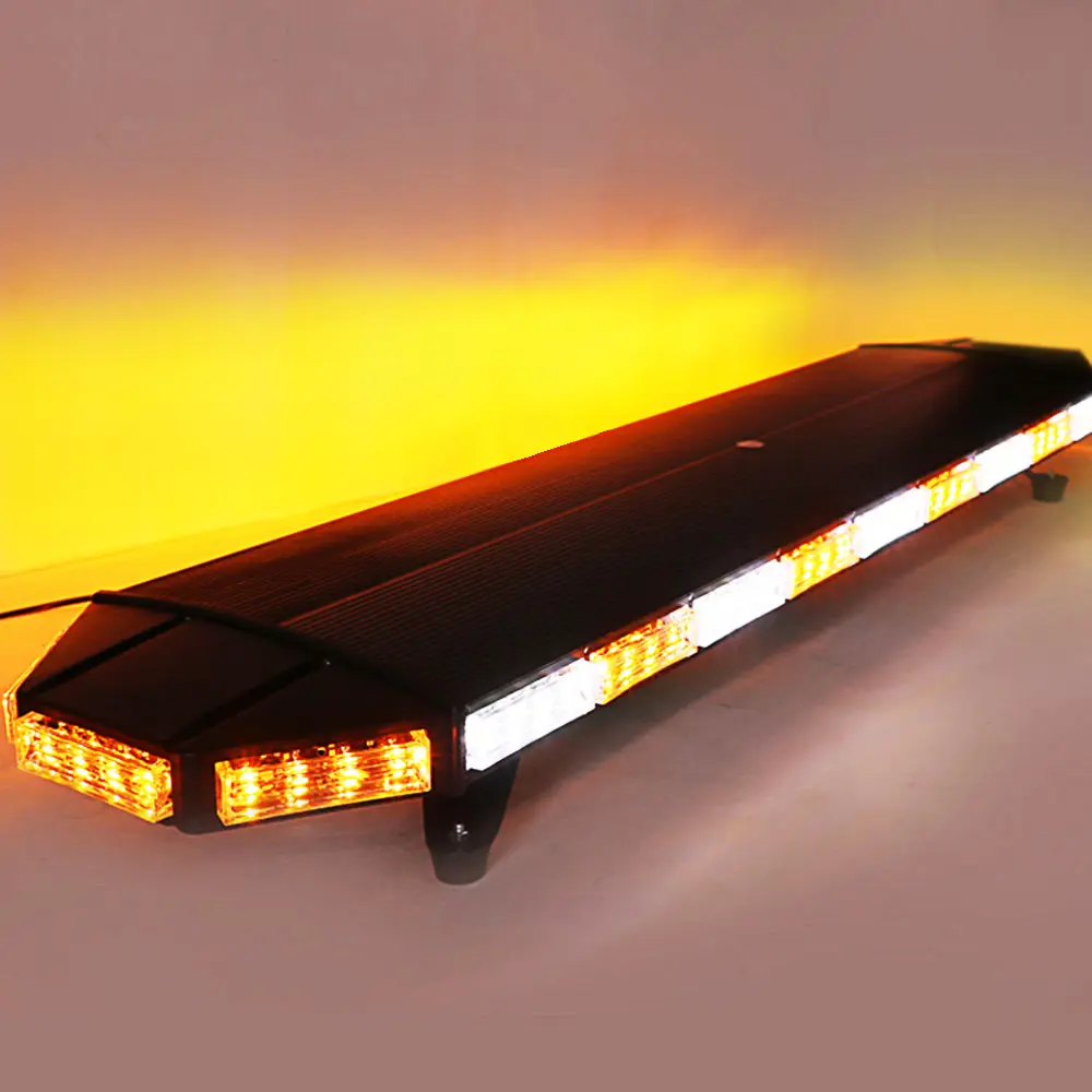 Biaochi 3W Alto Brilho Amber White LED Strobe Barras de Luz de Advertência Para Truck Car Roof Emergência Flash Lightbar 48 ''122CM