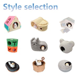 Cama de Fieltro de Alta Gama para Múltiples Gatos, Perros y Animales Pequeños, Cueva Acogedora y Cálida para Interiores, con Patrón Sólido, Lavable, Incluye Colchón - Product Image 3