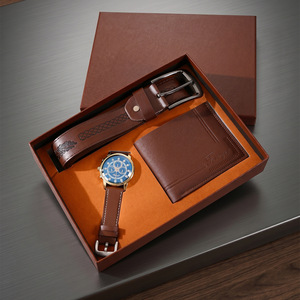 Set Regalo Premium per Uomo: Cintura in Pelle di Lusso, Portafoglio e Orologio al Quarzo con Quadrante Blu, Confezione Regalo 3-in-1 per <span class=keywords><strong>Padre</strong></span> - Product Image 5