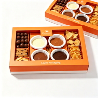 Boîte de présentation individuelle de luxe en papier recyclable pour sushis, fruits, chocolats, biscuits, desserts, traiteur, plateaux de charcuterie