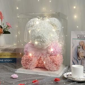 Regalos de San Valentín decoración oso Rosa flor Artificial con caja luces oso de peluche <span class=keywords><strong>para</strong></span> mujer <span class=keywords><strong>novia</strong></span> regalo de cumpleaños Flor de amor - Product Image 4