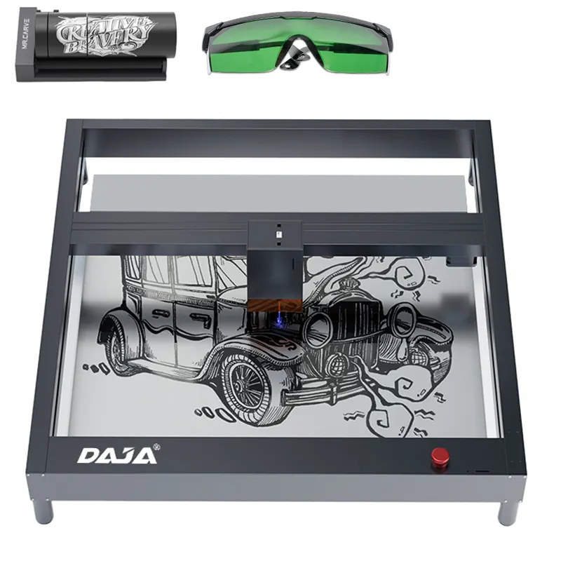 डजा डी 4 लेजर उत्कीर्णन कटिंग मशीन 4040 डबल स्वैप हेड बड़े पैमाने पर 2w/3w/5w/10w diy कटर उत्कीर्णन लकड़ी कागज रबर