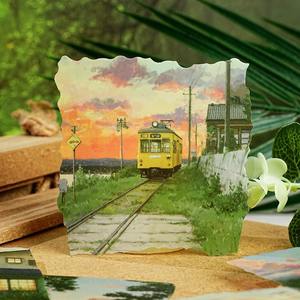 Paquete de 15 Hojas de Pegatinas Decorativas Autoadhesivas de la Serie Long Day's End, con Diseño de Paisajes de Anime, Material PET, Recortadas, para Decoración de Días Festivos - Product Image 4