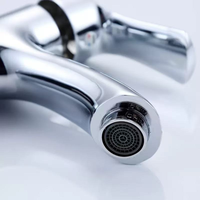 Robinet de salle de bain moderne en chrome noir et zinc, 1 poignée, eau froide, montage sur comptoir, certifié ISO9001.CE, cartouche en laiton, garantie 1 an