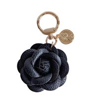 Llavero de Cuero con Forma Irregular y Diseño de Rosas y Camelias, Ecológico, con Impresión Digital, para Múltiples Ocasiones, para Mujer